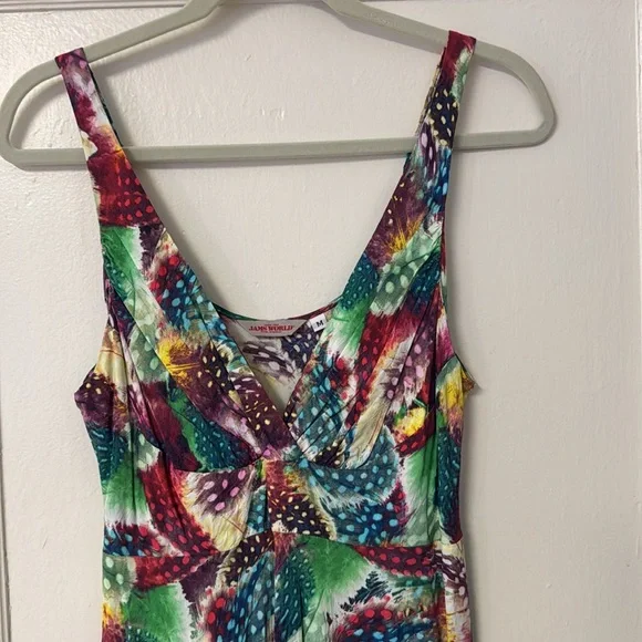 Jams World Knee Length Dress RN 40179 SHASTA Feather Print Size M - Picture 5 of 12